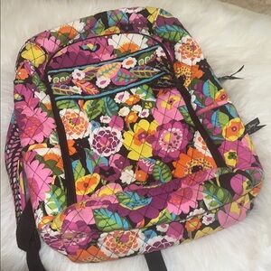 Vera Bradley Pink Floral Backpack with Artistic Design